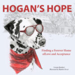 Here's an alt tag for the image: `Dalmatian dog in sunglasses, Hogan's Hope book cover`