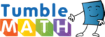 Tumble Math logo with playful character.